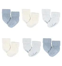 6pk Socks, 0-6months - blue