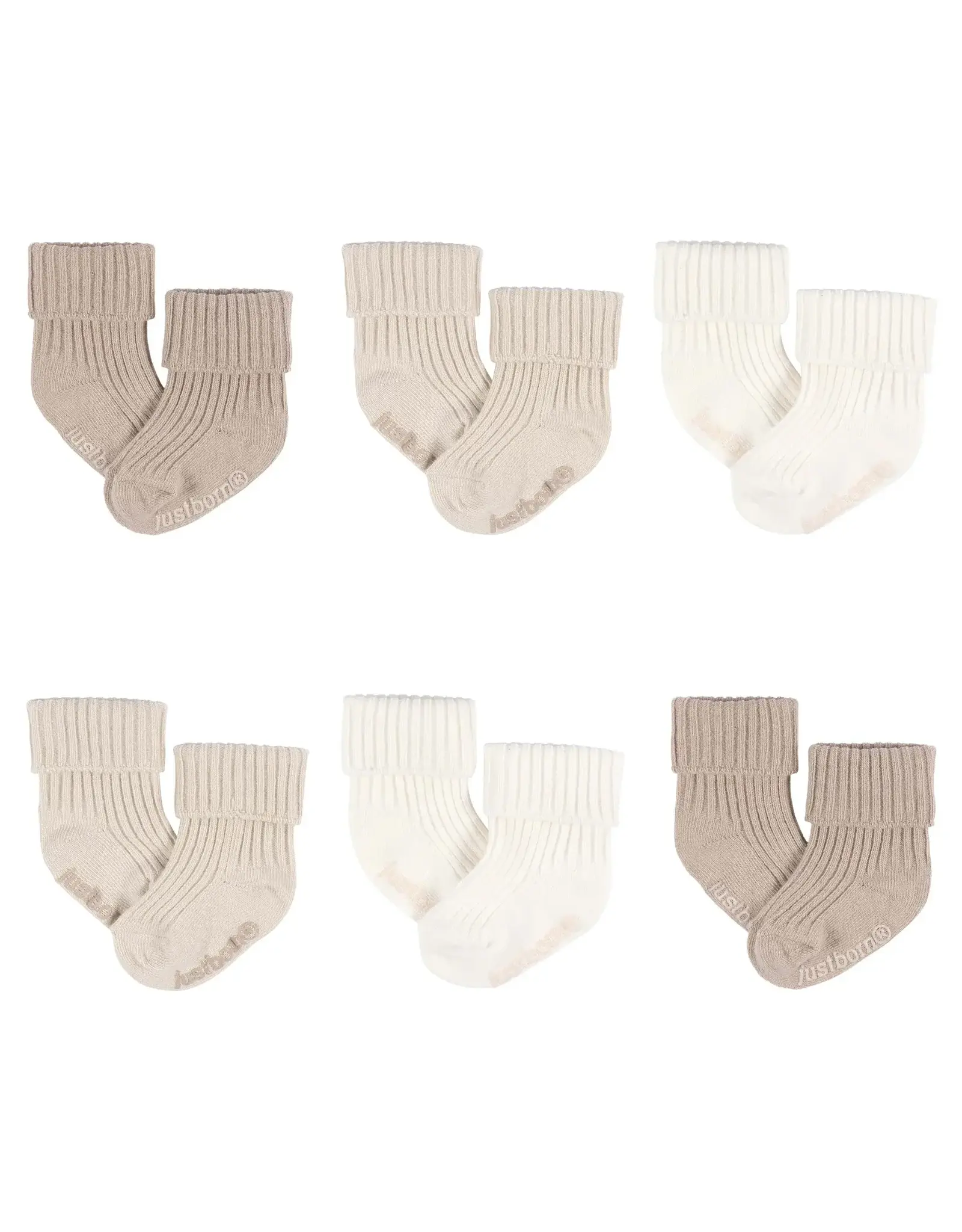 6pk Socks, 0-6months - tan