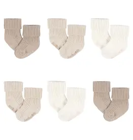 6pk Socks, 0-6months - tan