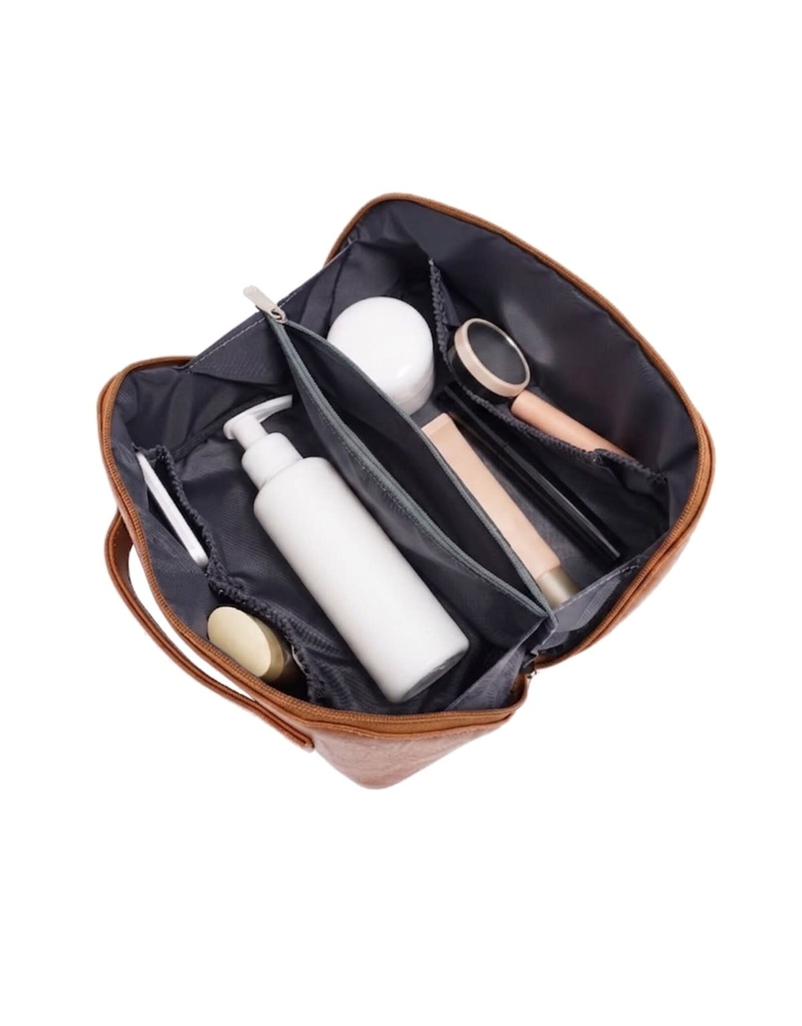 Ginette Travel Toiletry Case - Brown