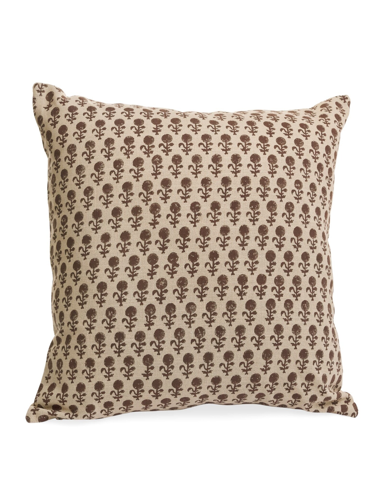 Brown Flower Print Cushion