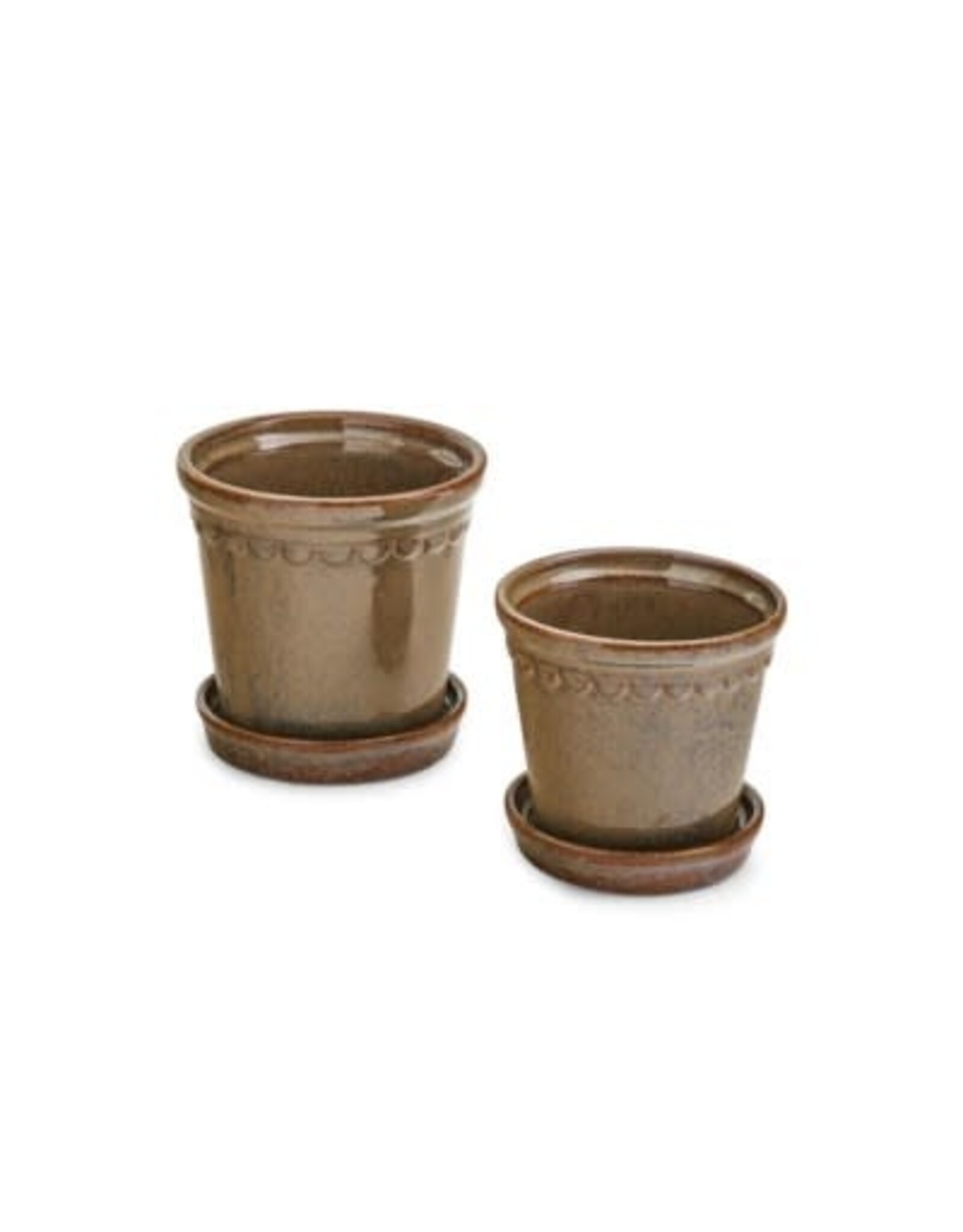 Brown Scallop Planter - small