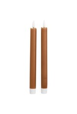 Dusty Rose LED Taper Candles, set of 2