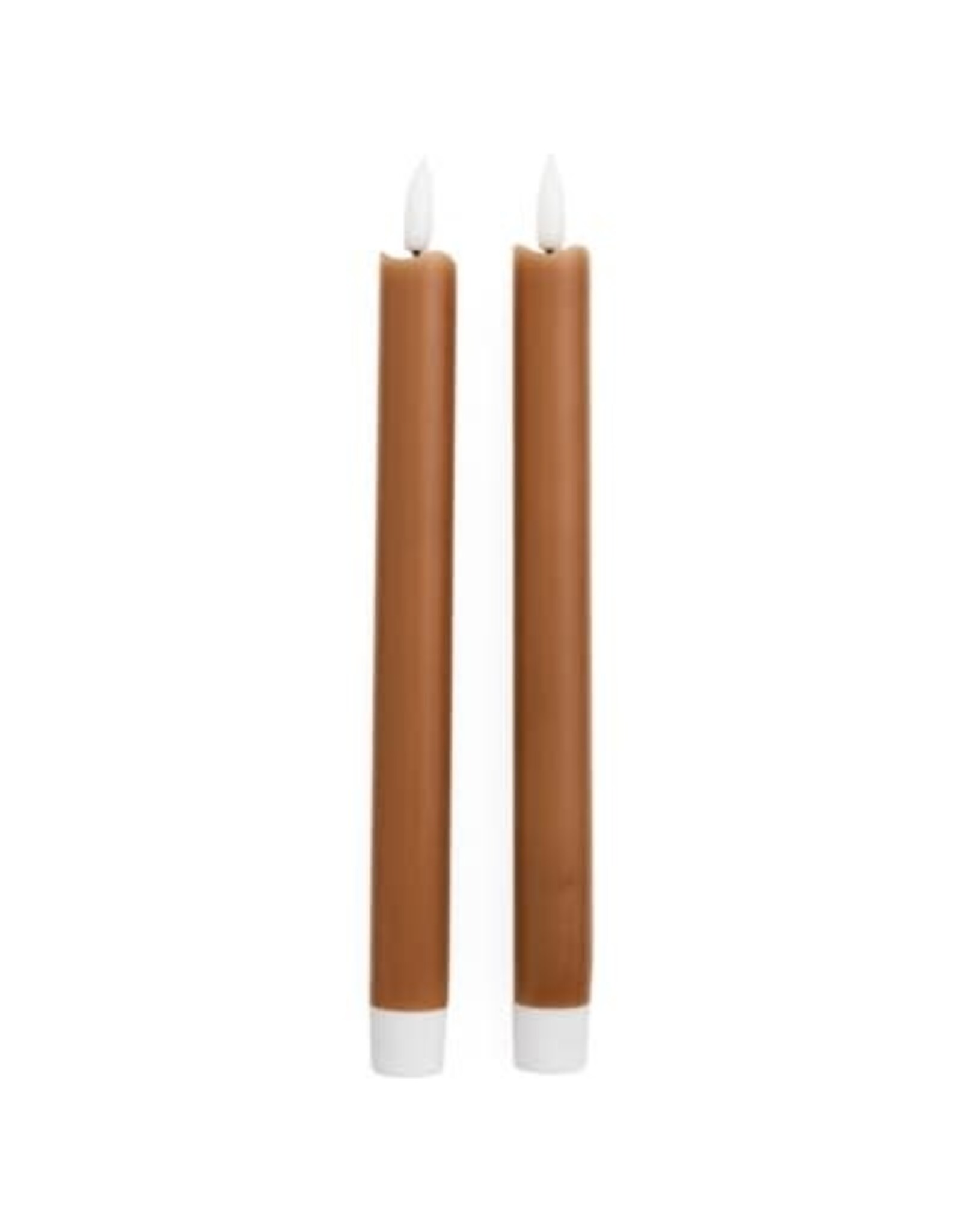 Dusty Rose LED Taper Candles, set of 2