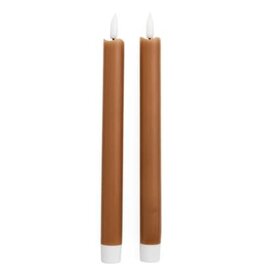 Dusty Rose LED Taper Candles, set of 2