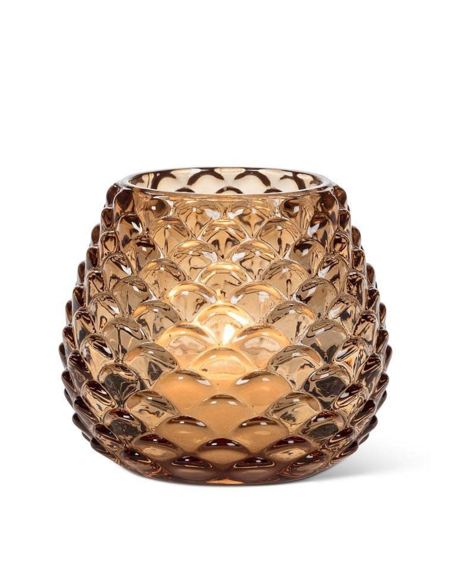 Amber Pinecone Tealight Holder - small