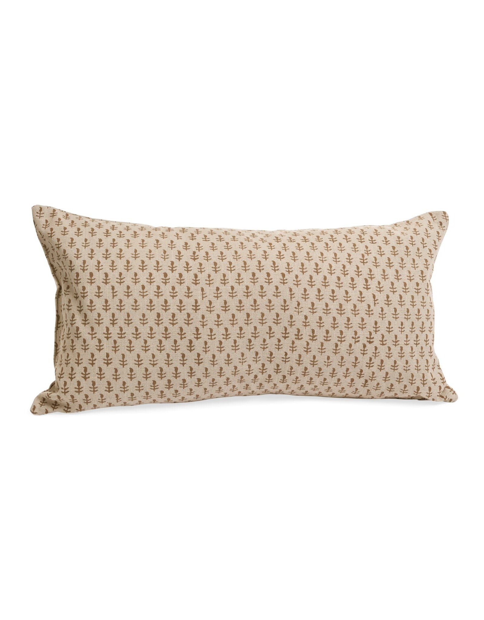 Brown Floral Lumbar Cushion