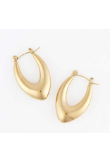 Gold Oval Point Earrings