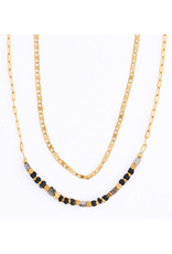 Gold Double Apatite/Agate Necklace
