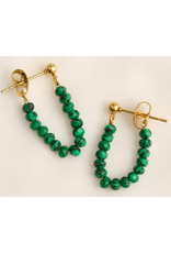Malachite & Gold Dangle Earrings