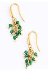 Green & Gold Cluster Earrings