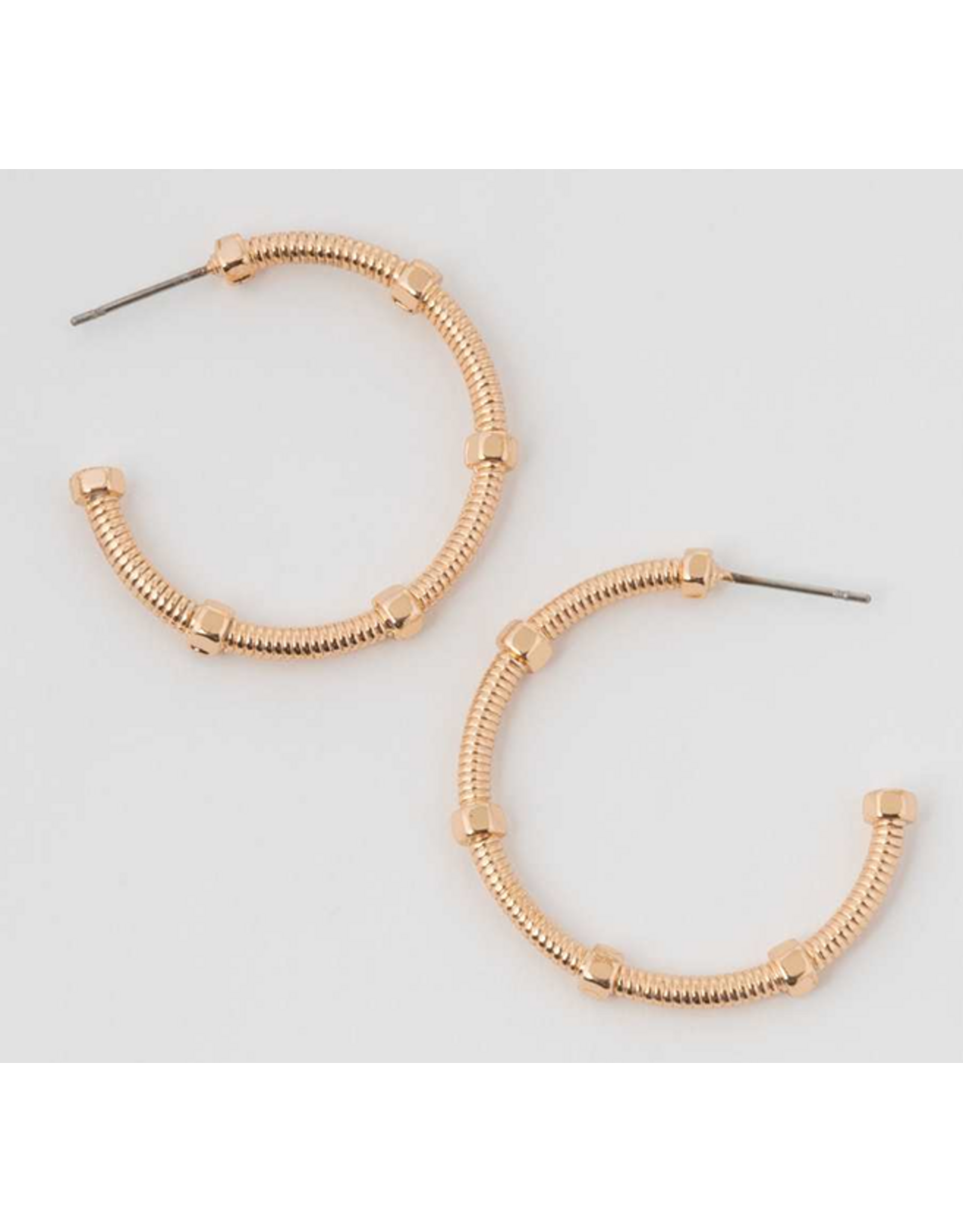 Gold Textured Hoop Earrings