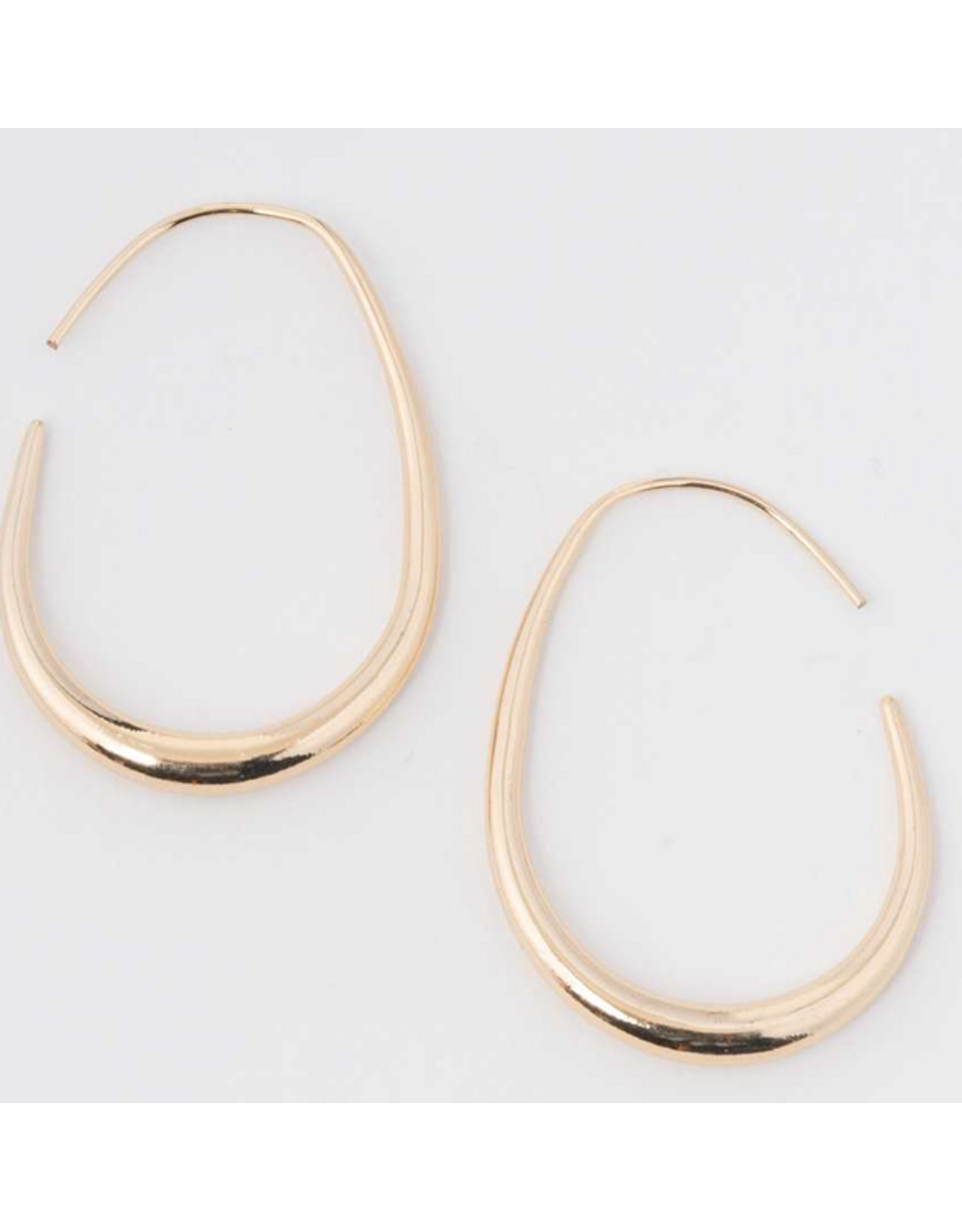 Gold Oval Hoop Earrings