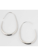 Silver Oval Hoop Earrings