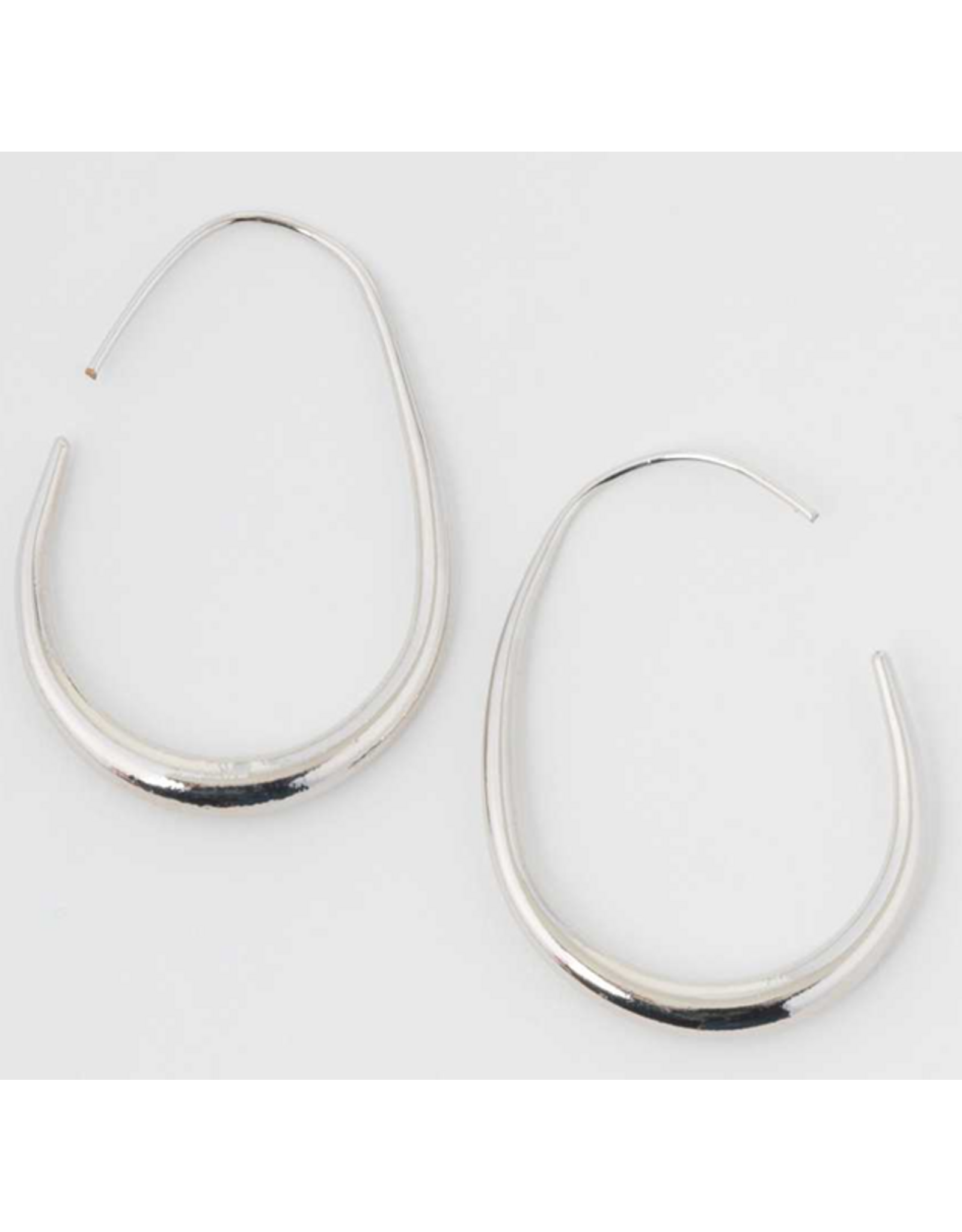 Silver Oval Hoop Earrings