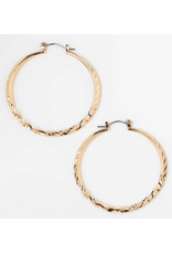 Gold Twisted Hoop Earrings
