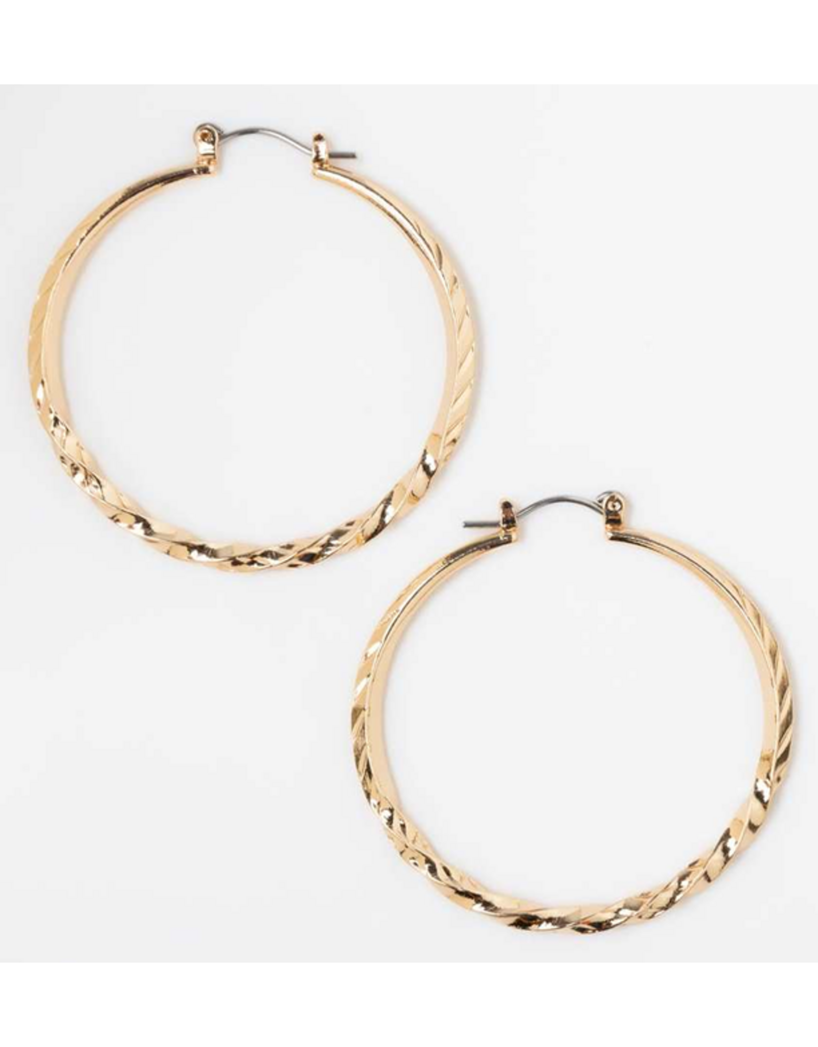 Gold Twisted Hoop Earrings