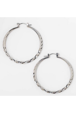 Silver Twisted Hoop Earrings