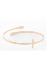 Gold Cross Bangle Bracelet