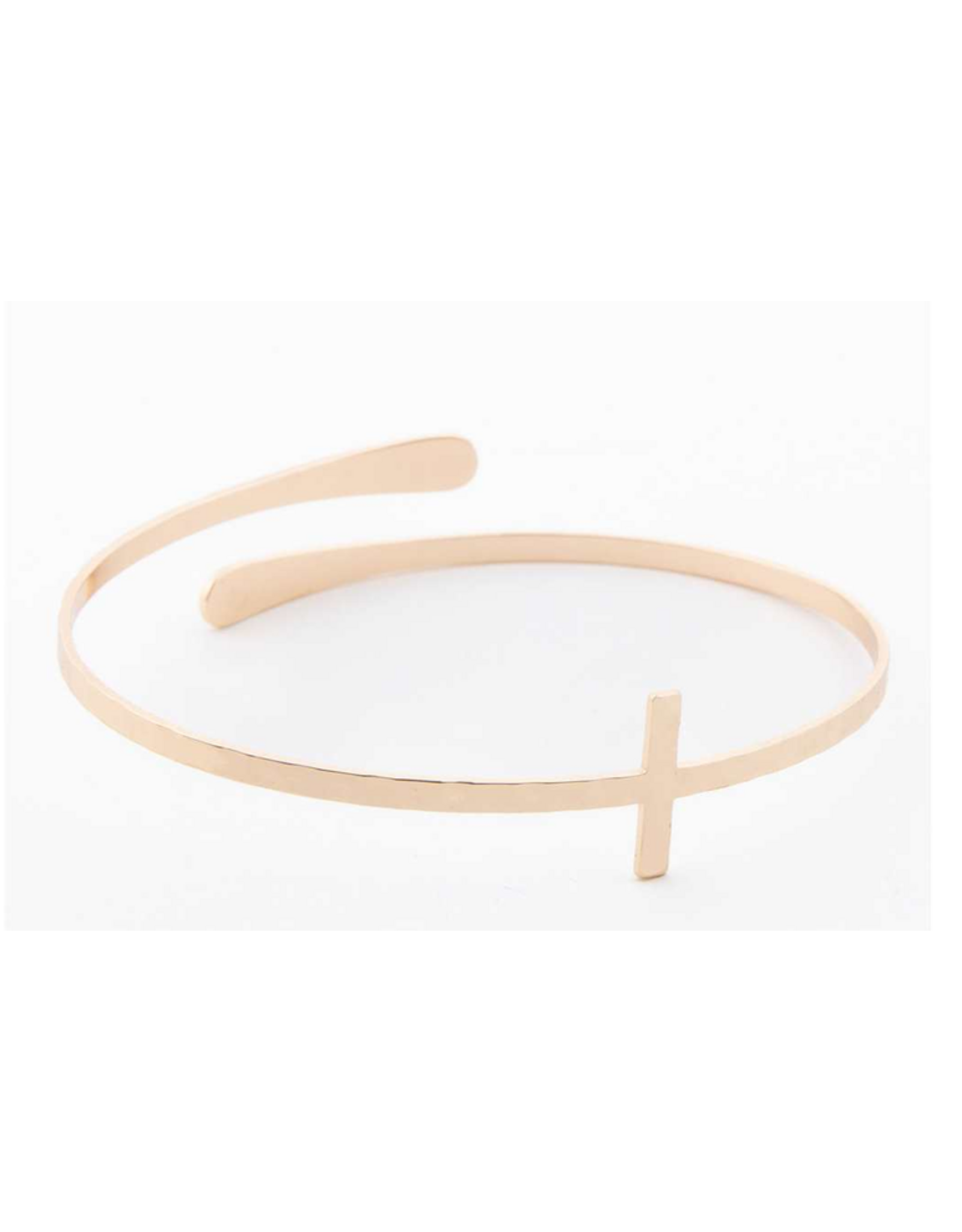Gold Cross Bangle Bracelet