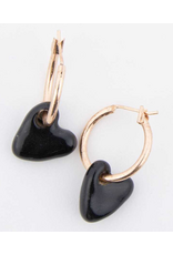 Black Heart Hoop Earrings