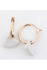 White Heart Hoop Earring