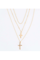 Gold Cross Layered Necklace