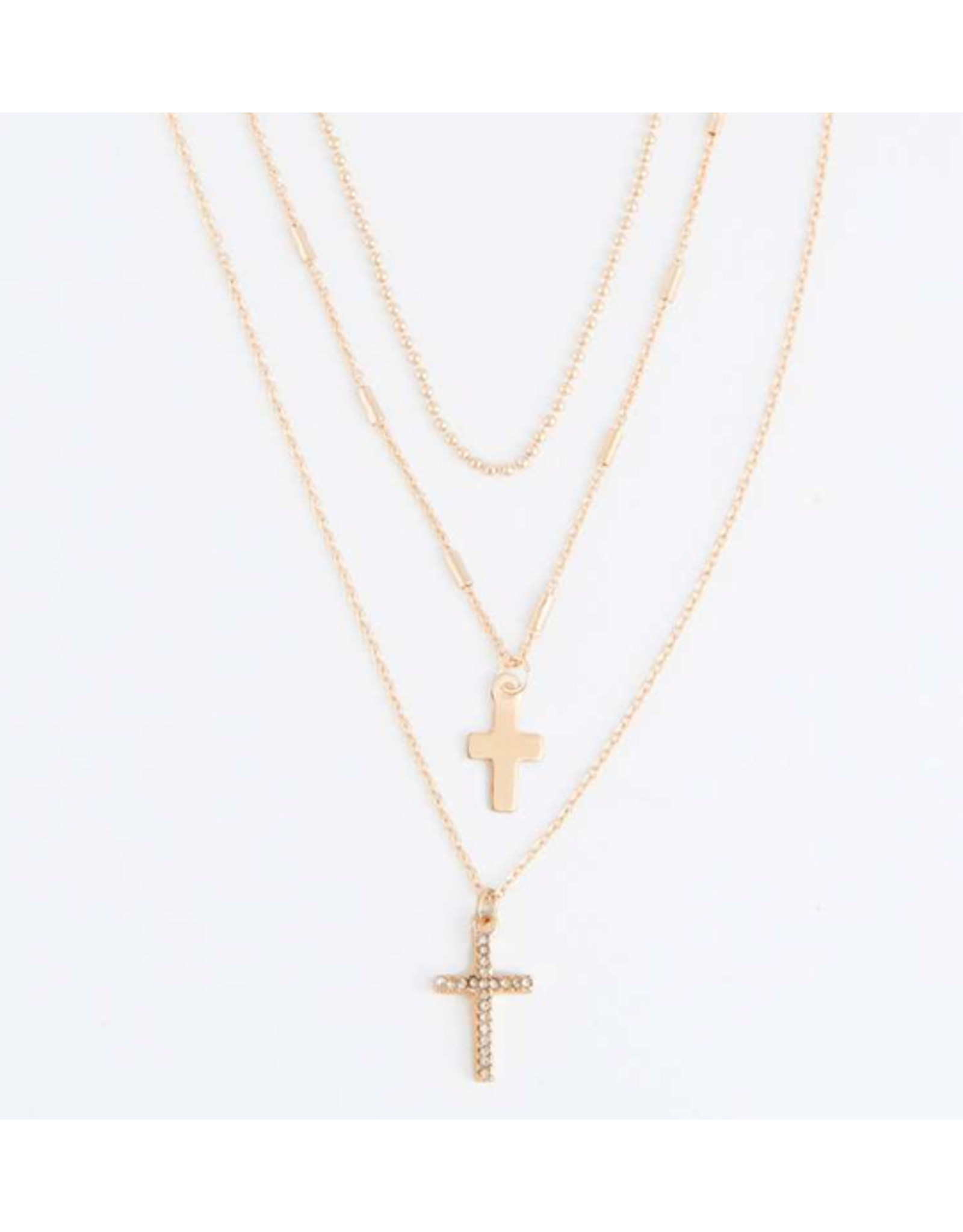 Gold Cross Layered Necklace