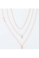 Side Cross Layered Necklace