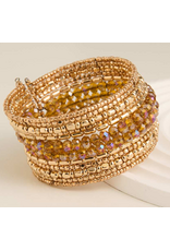 Gold Cuff Beaded Bracelet