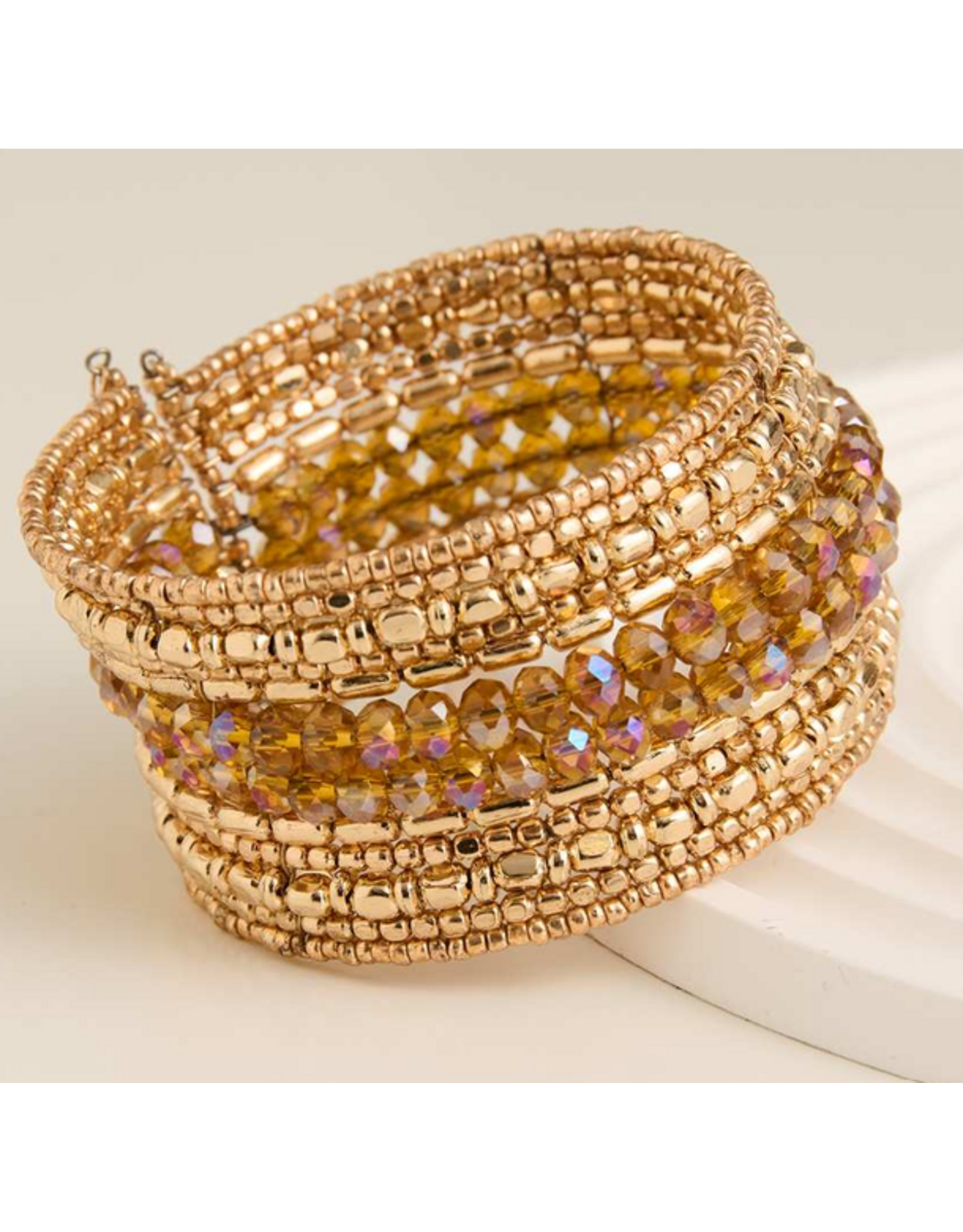 Gold Cuff Beaded Bracelet