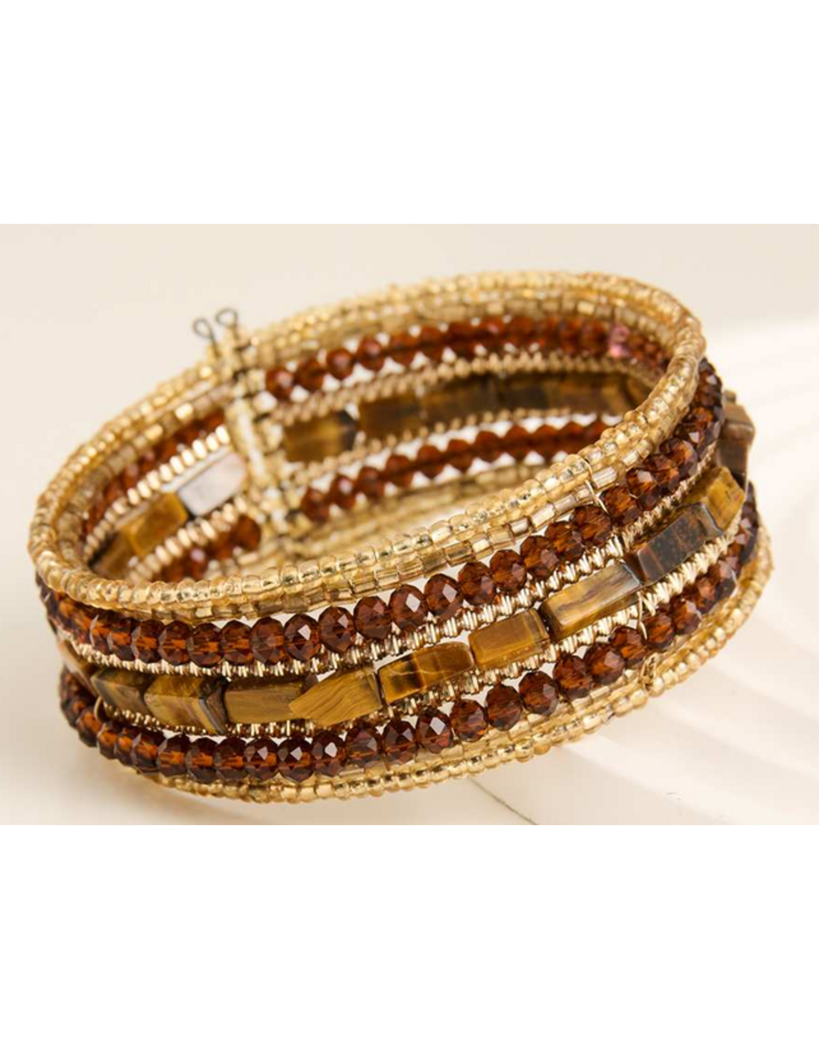 Amber Cuff Beaded Bracelet