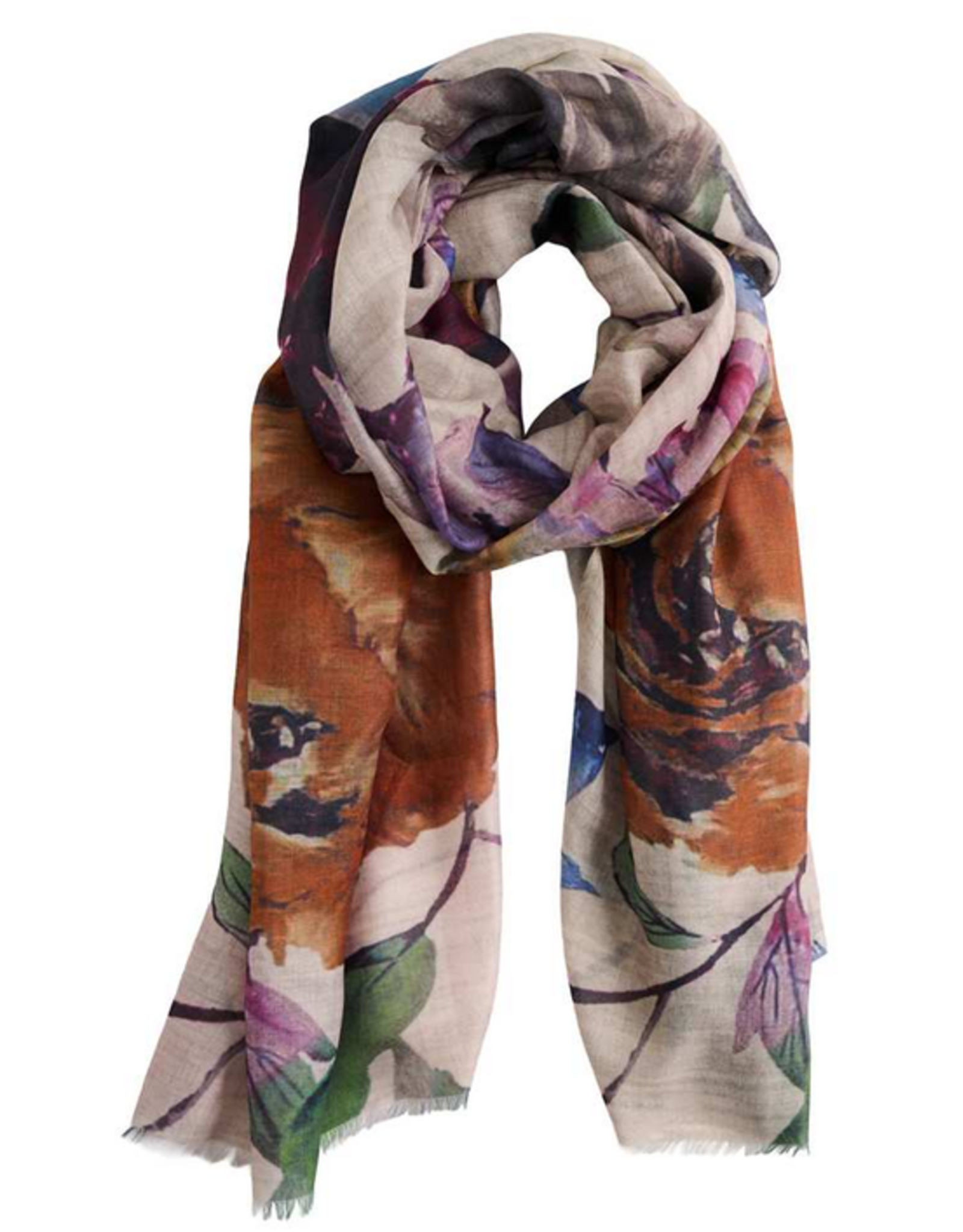Scarf - Orange Floral