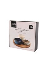 3 Piece Serving Set on Round Tray - dark