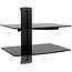 2 Tier Glass Shelf Wall Mounting System with Cable Management (180152)