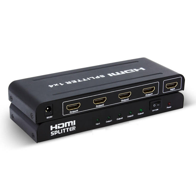 HDMI Splitter 1x4 with 4K Support - Duplicate the Same Video on 4 Displays  - DynoTech (400048) - Best Deal in Town Las Vegas