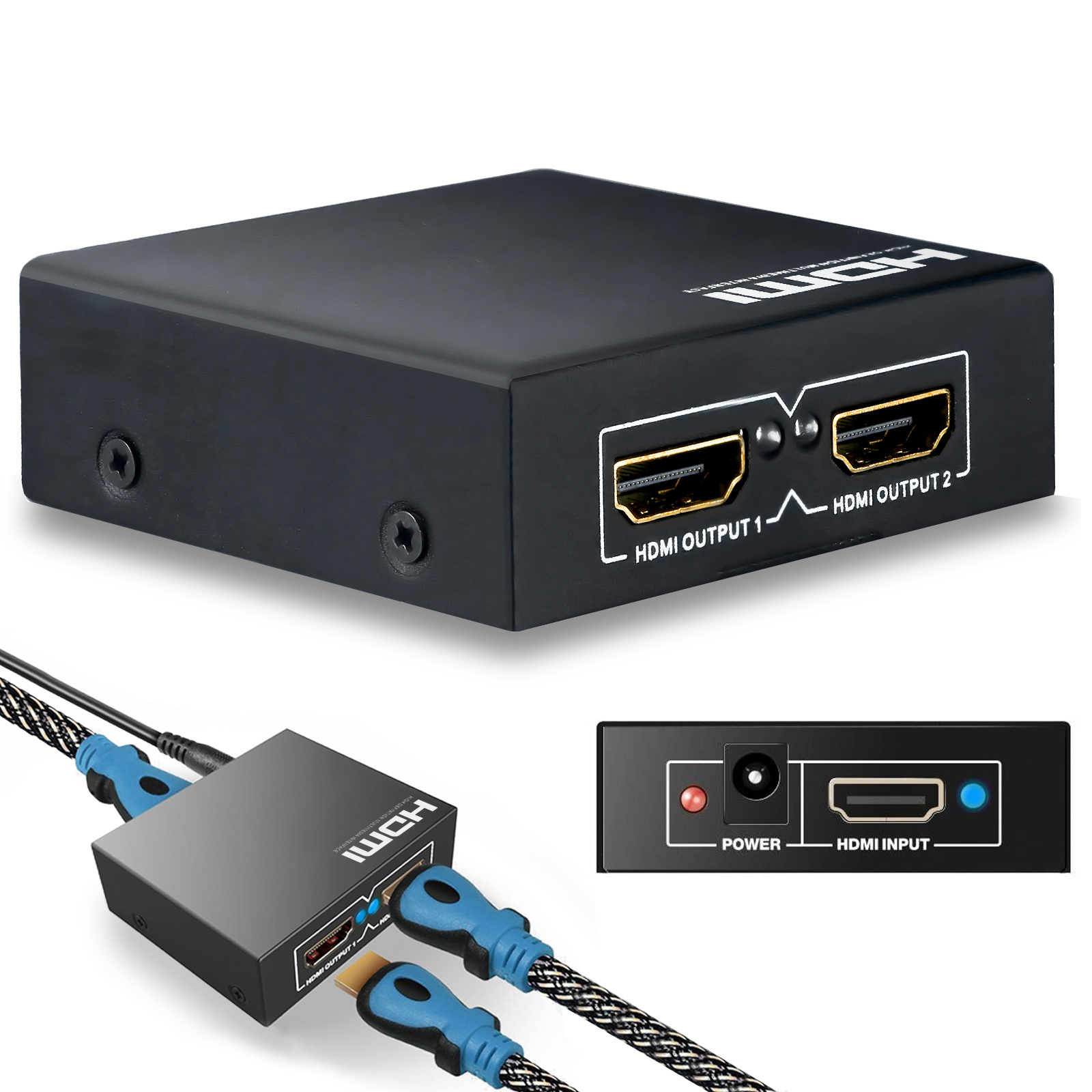 HDMI Splitter 1x2 with 4K Support - Duplicate the Same on Displays - DynoTech (400036) - Deal Town Las Vegas