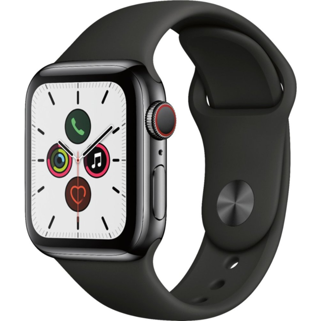 Apple Watch - Series 5 - 44mm - Cellular - Space Black Stainless  Steel/Black Sport Band - Best Deal in Town Las Vegas