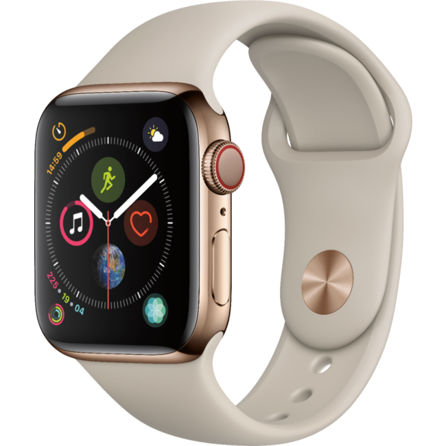Apple Watch - Series 4 - 44mm - Cellular - Gold Stainless Steel/Stone Sport  Band - Best Deal in Town Las Vegas