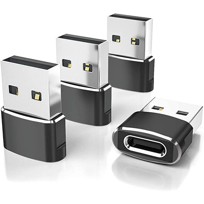 Elebase USB C Female to USB A Male Adapter (4 Pack)