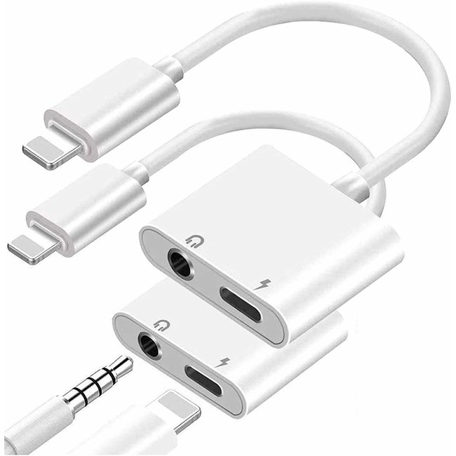 Lightning to 3.5mm Headphone Jack and Lightning Adapter -  For Charging and Music