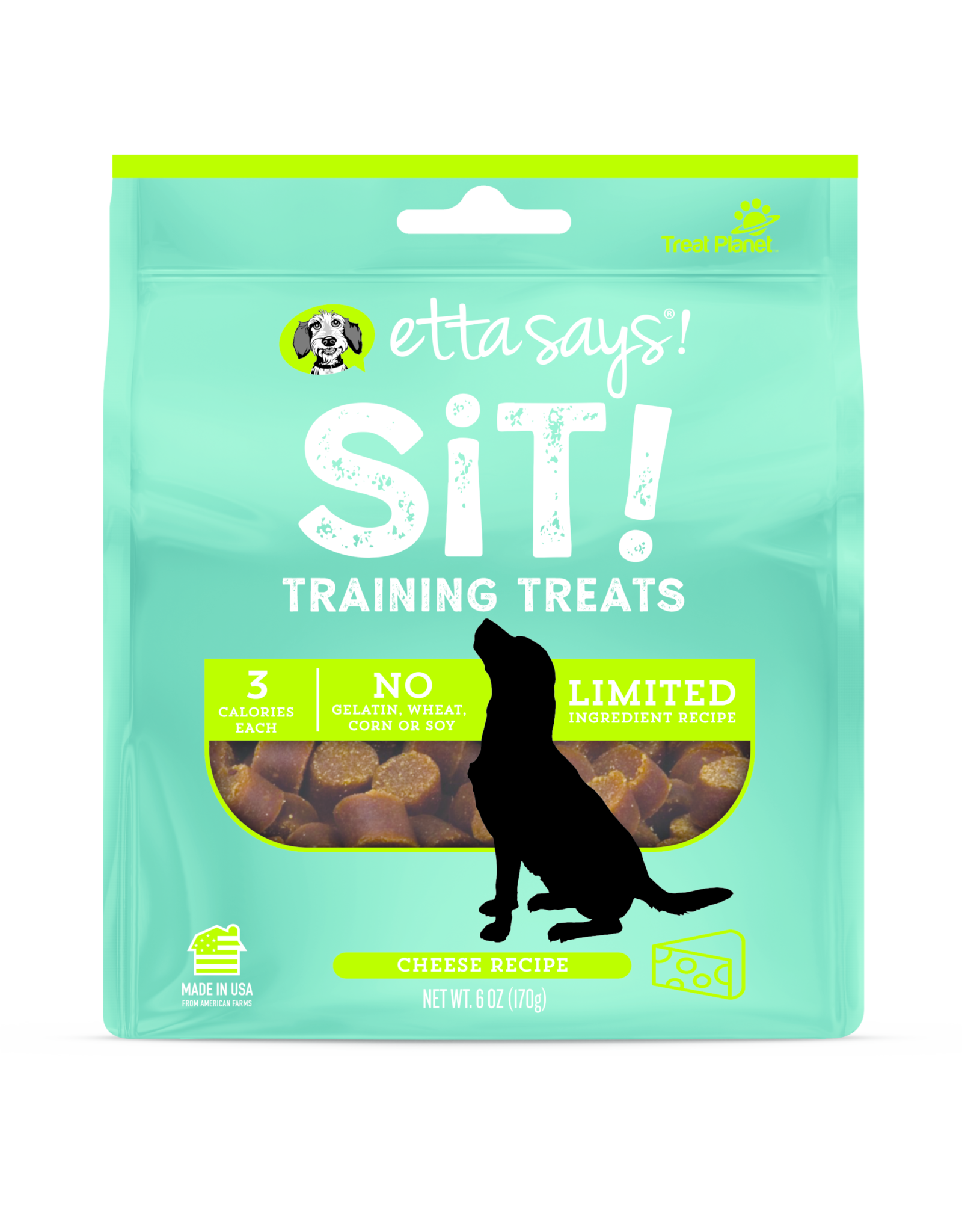 Etta Says Etta Says! Sit! Training Treat: Cheese, 6 oz