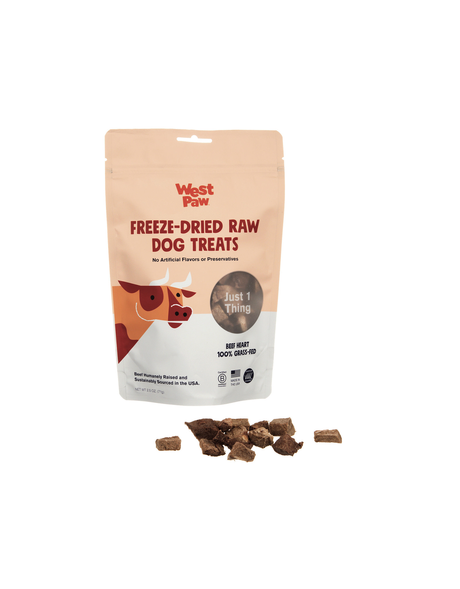 West Paw West Paw Freeze Dried Treats: Beef Heart, 2.5 oz