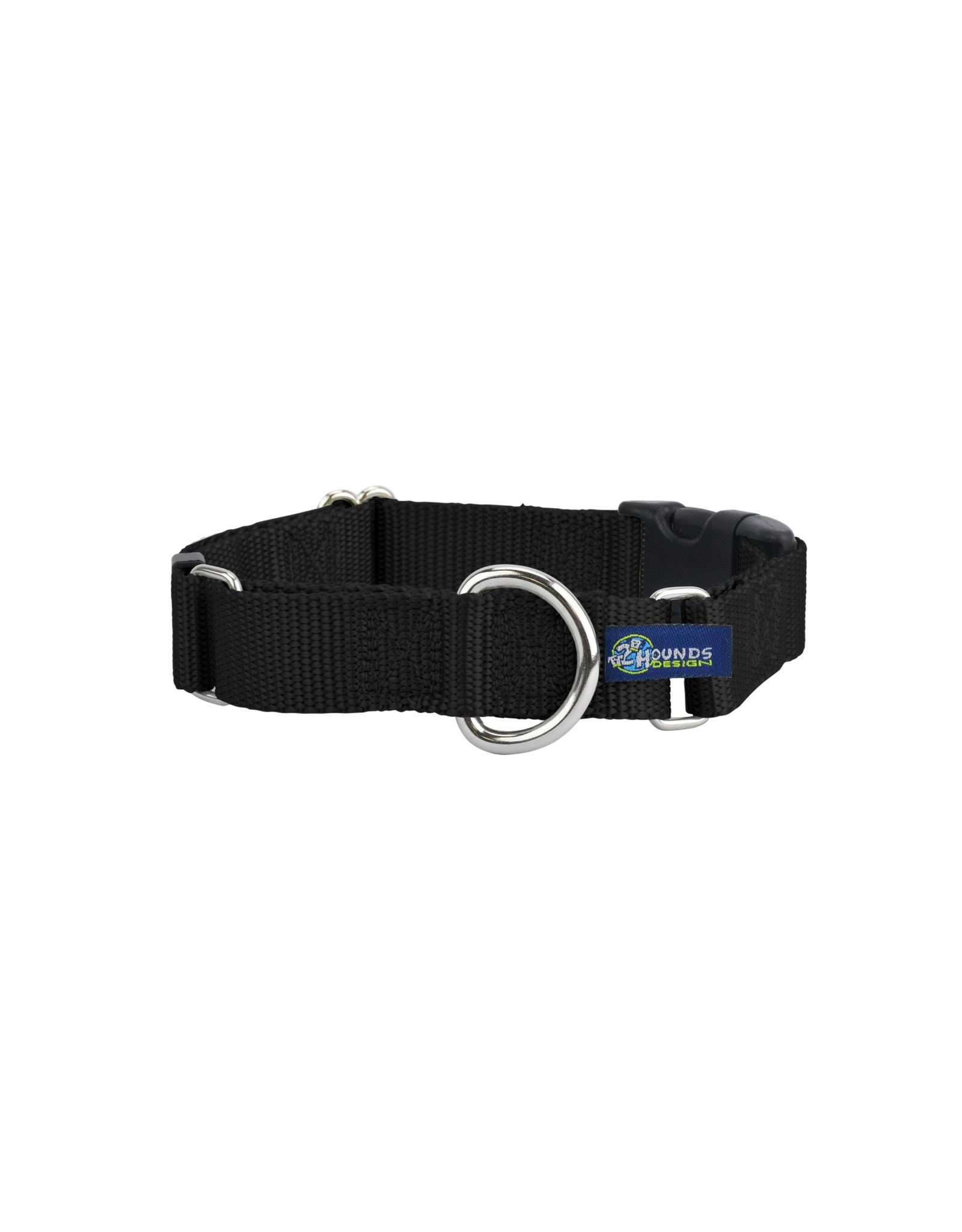 2 Hounds Design Martingale w/ buckle: Black, 1" L