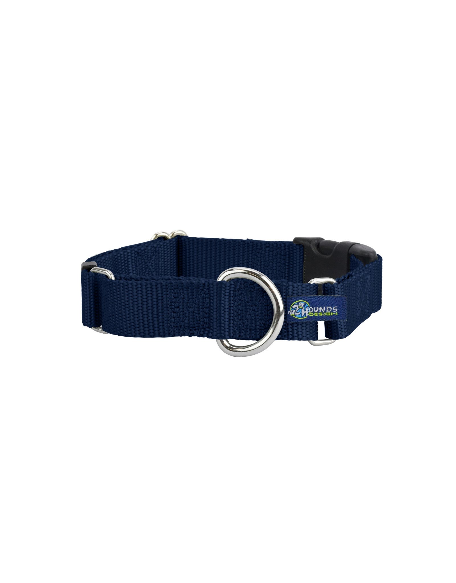 2 Hounds Design Martingale w/ buckle: Navy, 1" L