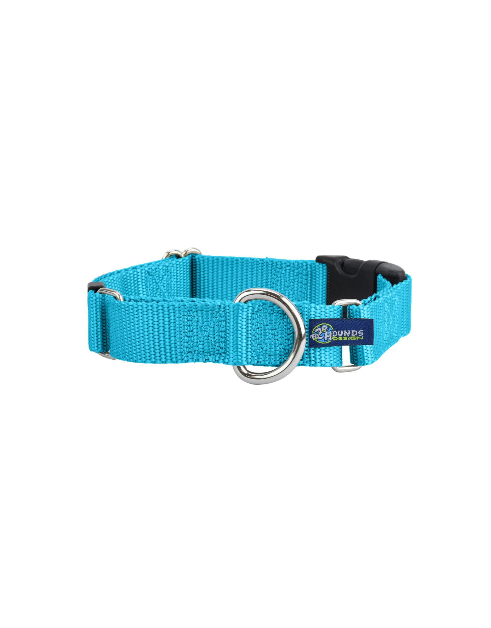 2 Hounds Design Martingale w/ buckle: Turquoise, 1" M