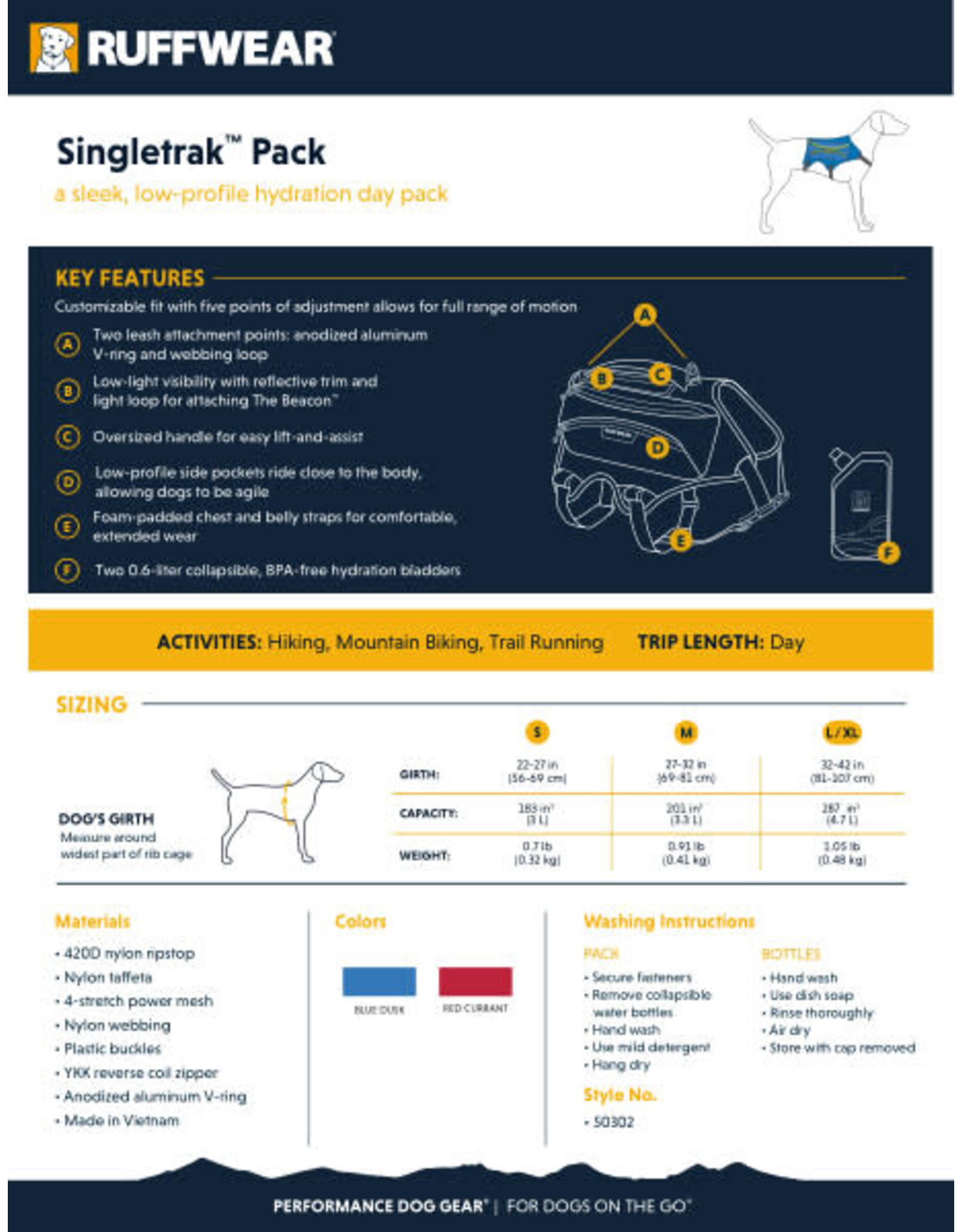 Singletrak Pack: Blue Dusk, L/XL