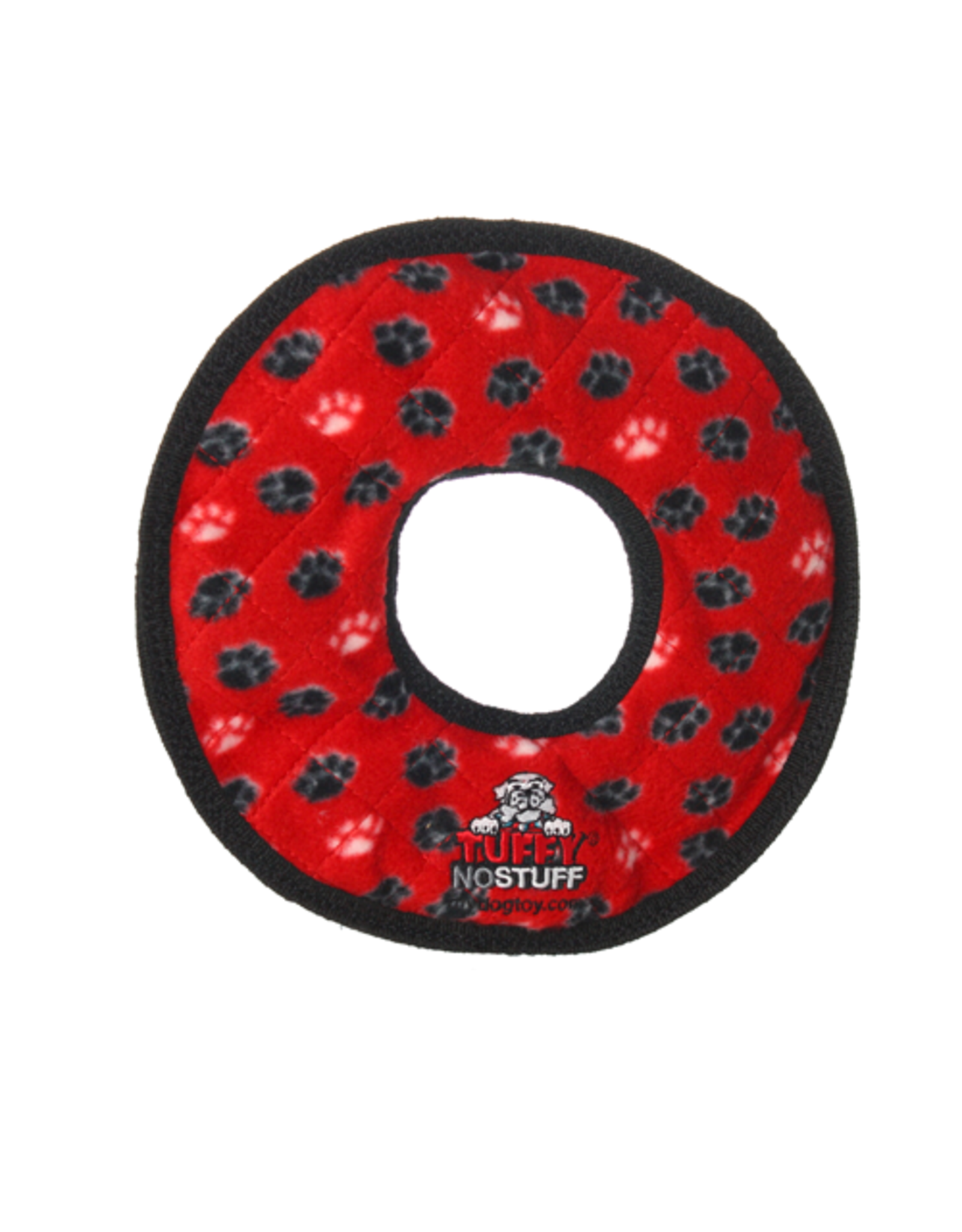 Tuffys No Stuff Ultimate Ring: Red, paw print