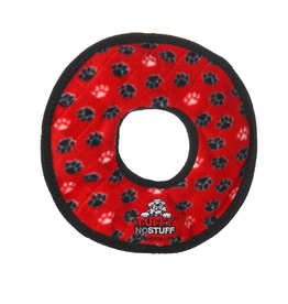 Tuffys No Stuff Ultimate Ring: Red, paw print