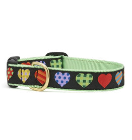 Up Country Colorful Hearts Collar: Wide, M